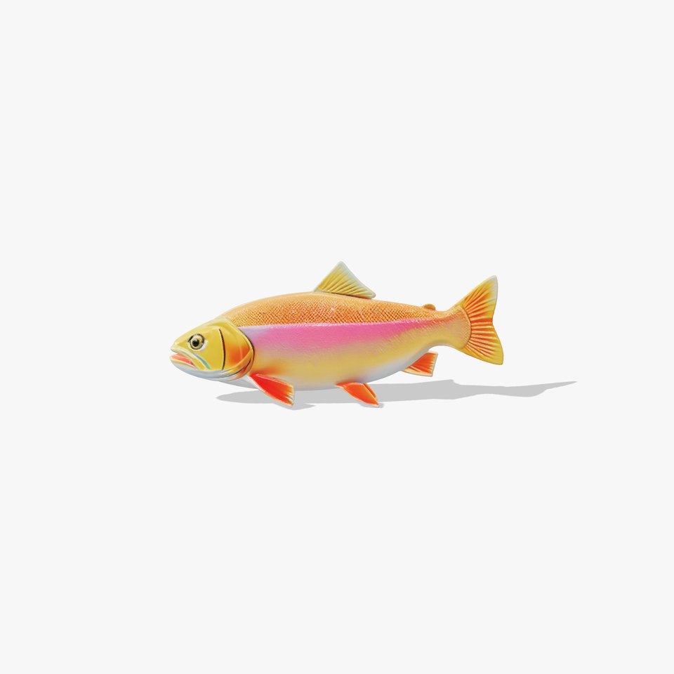 Golden Rainbow Trout 3D Realistic Model Pack